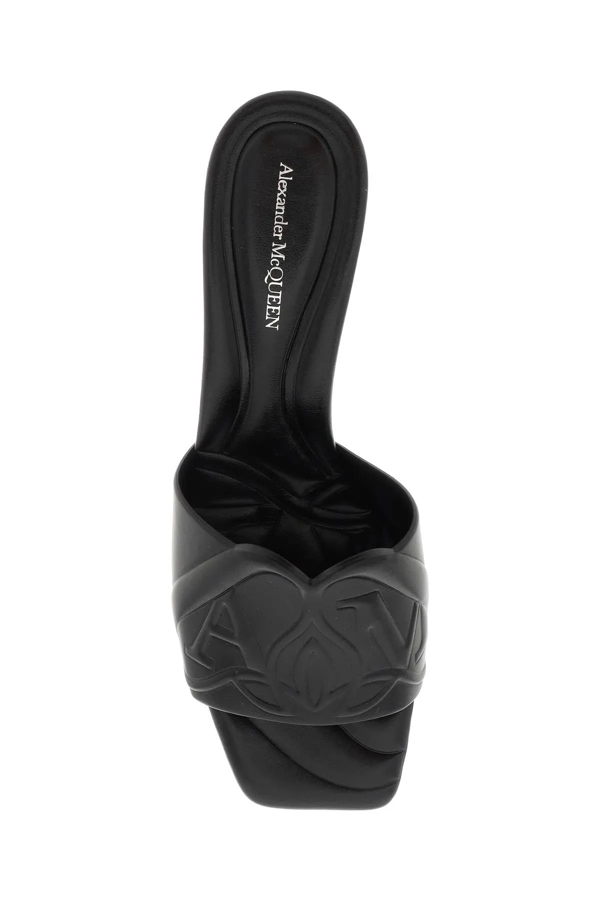 Alexander Mcqueen Embossed Logo Leather Mules (Size - 41)