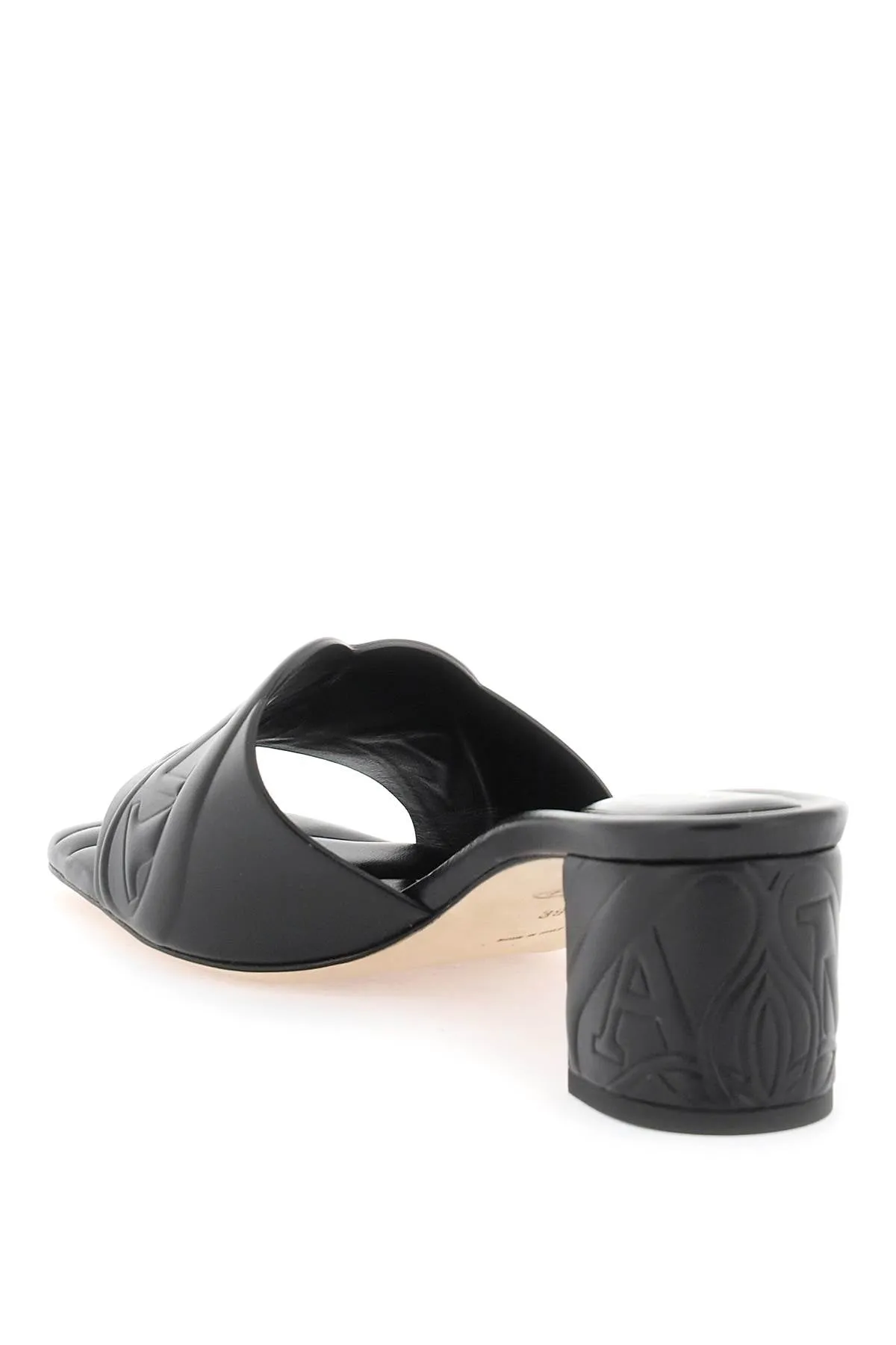Alexander Mcqueen Embossed Logo Leather Mules (Size - 41)