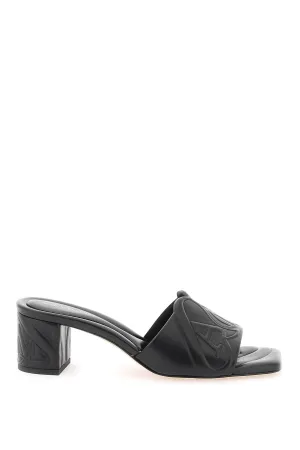 Alexander Mcqueen Embossed Logo Leather Mules (Size - 41)