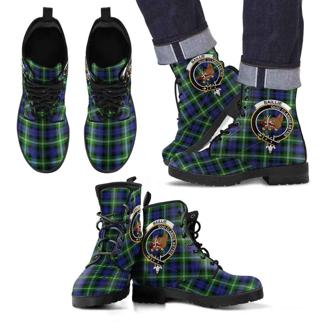 Baillie Modern Tartan Clan Badge Leather Boots