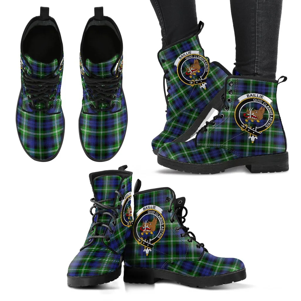Baillie Modern Tartan Clan Badge Leather Boots