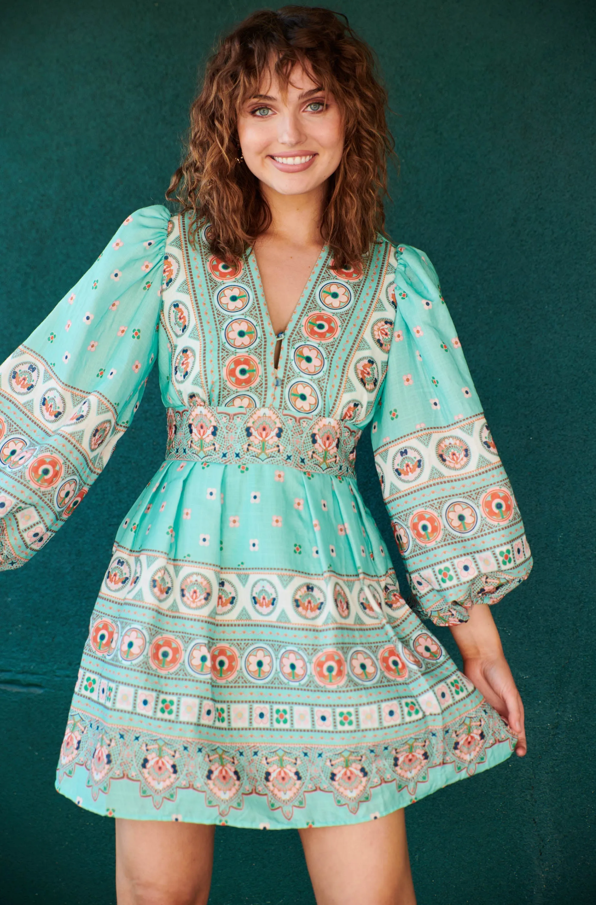 Belle Printed Dress - Black