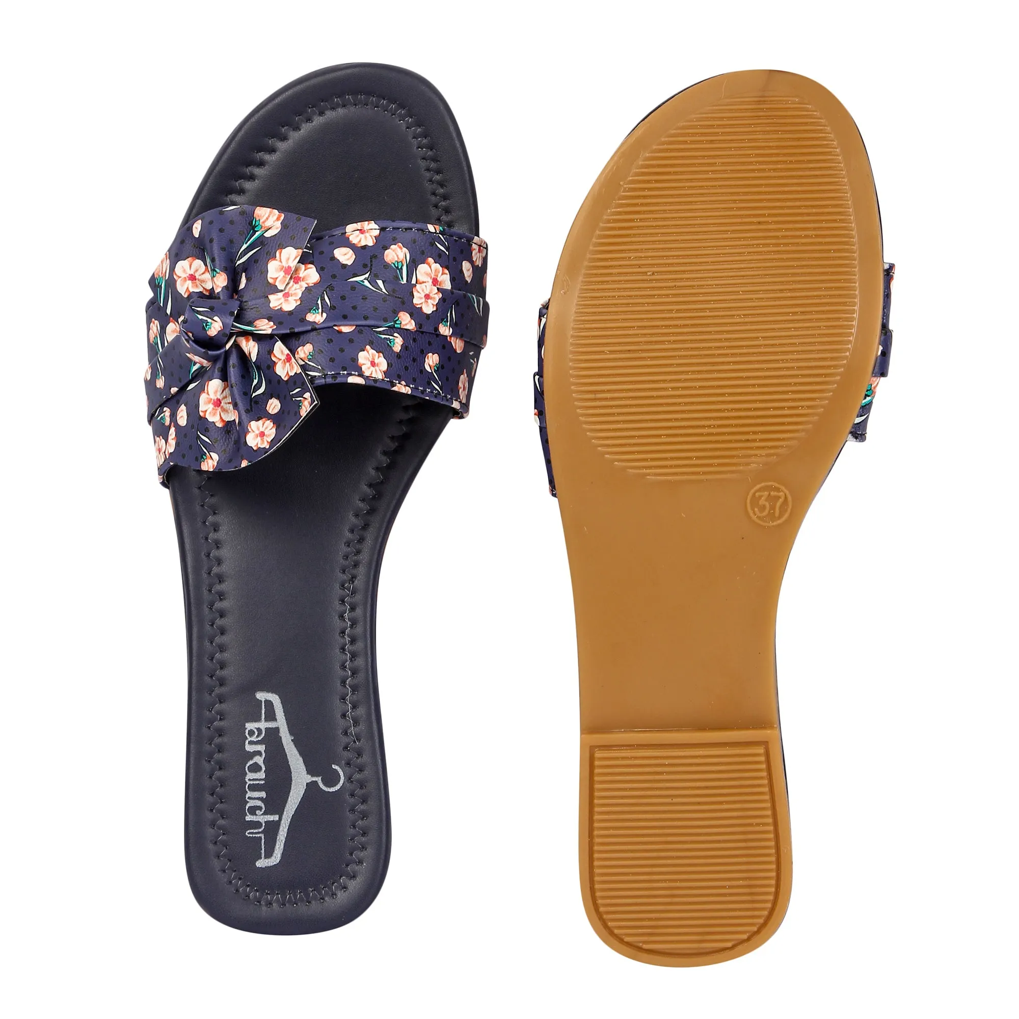 Brauch Women's Blue Flower Bow Flats