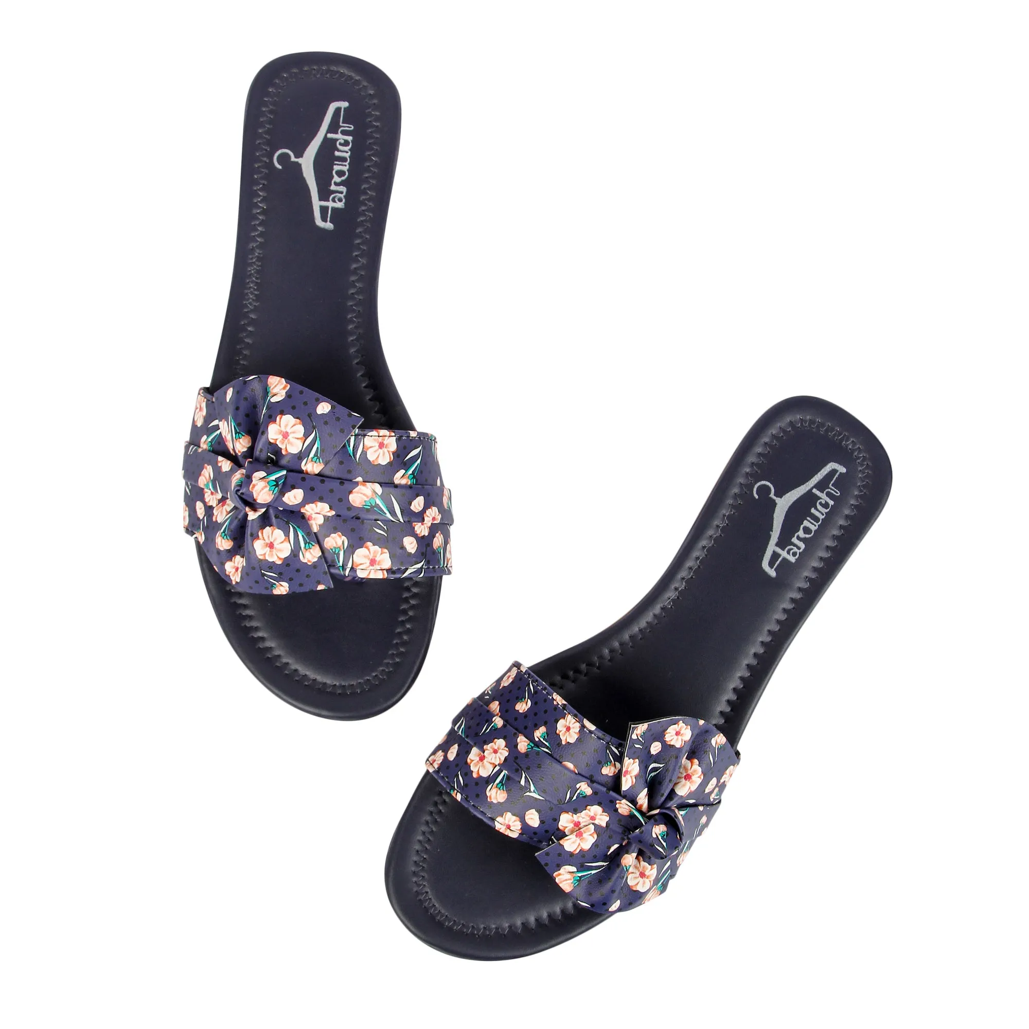 Brauch Women's Blue Flower Bow Flats