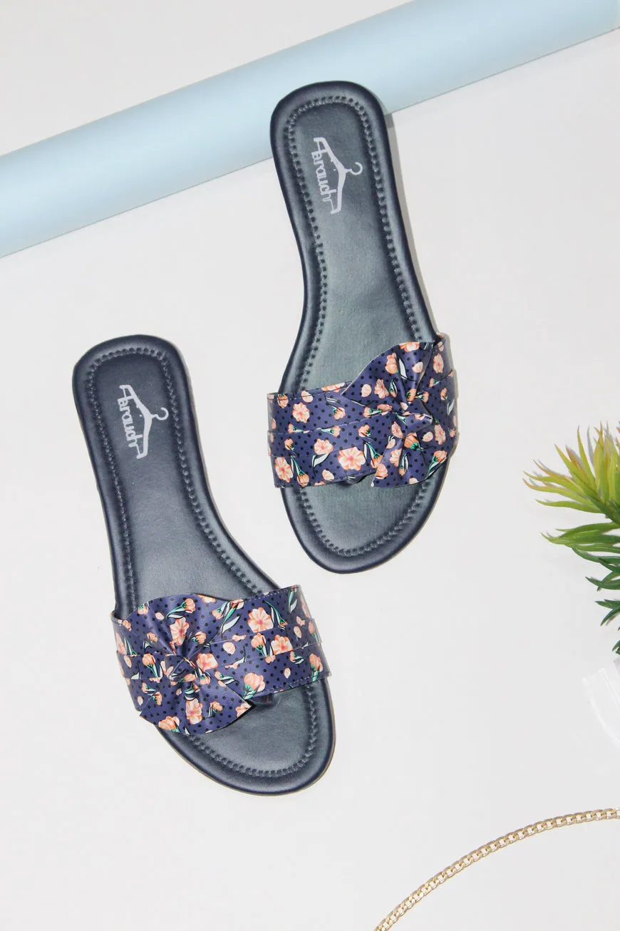 Brauch Women's Blue Flower Bow Flats