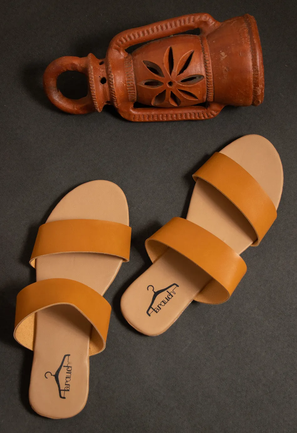 Brauch Women's Brown Strap Flats