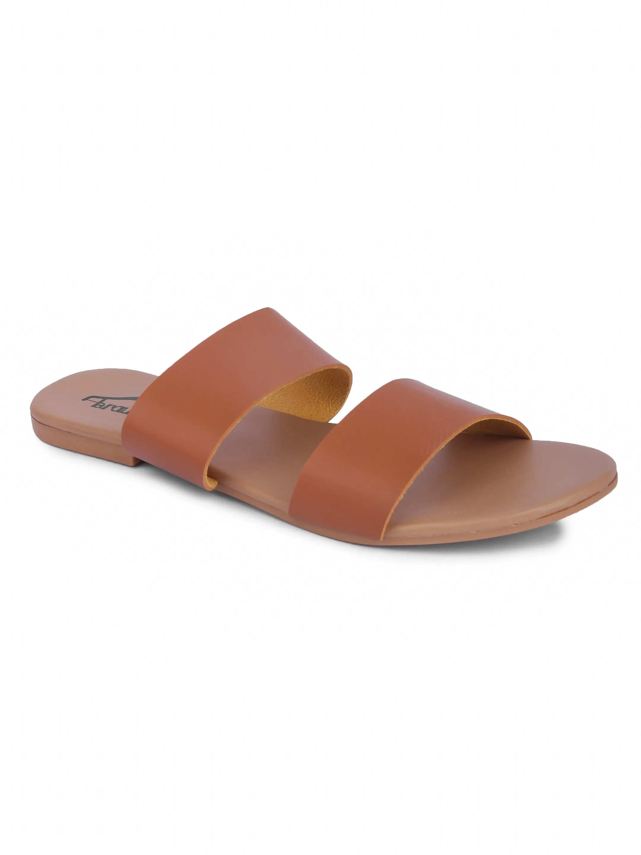 Brauch Women's Brown Strap Flats
