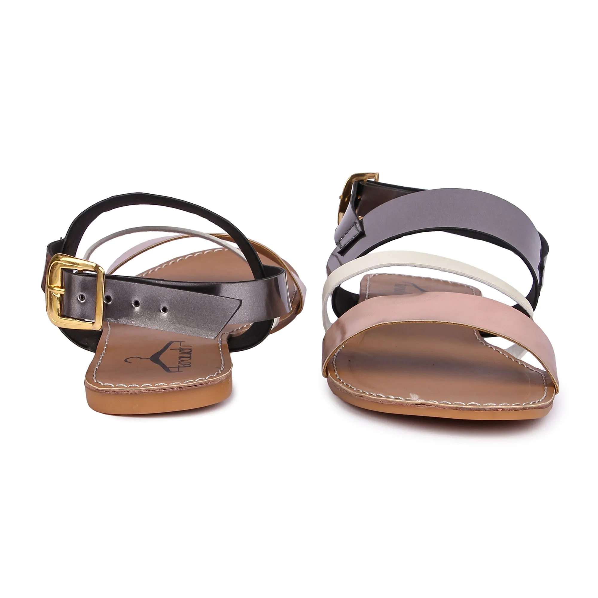 Brauch Women's Grey Metallic Flats