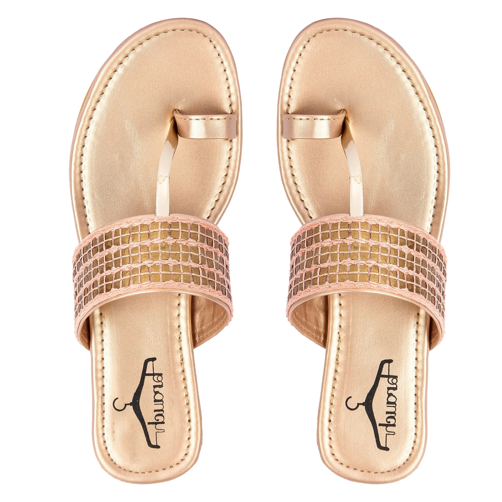 Brauch Women's Pink Thumb Square Flats