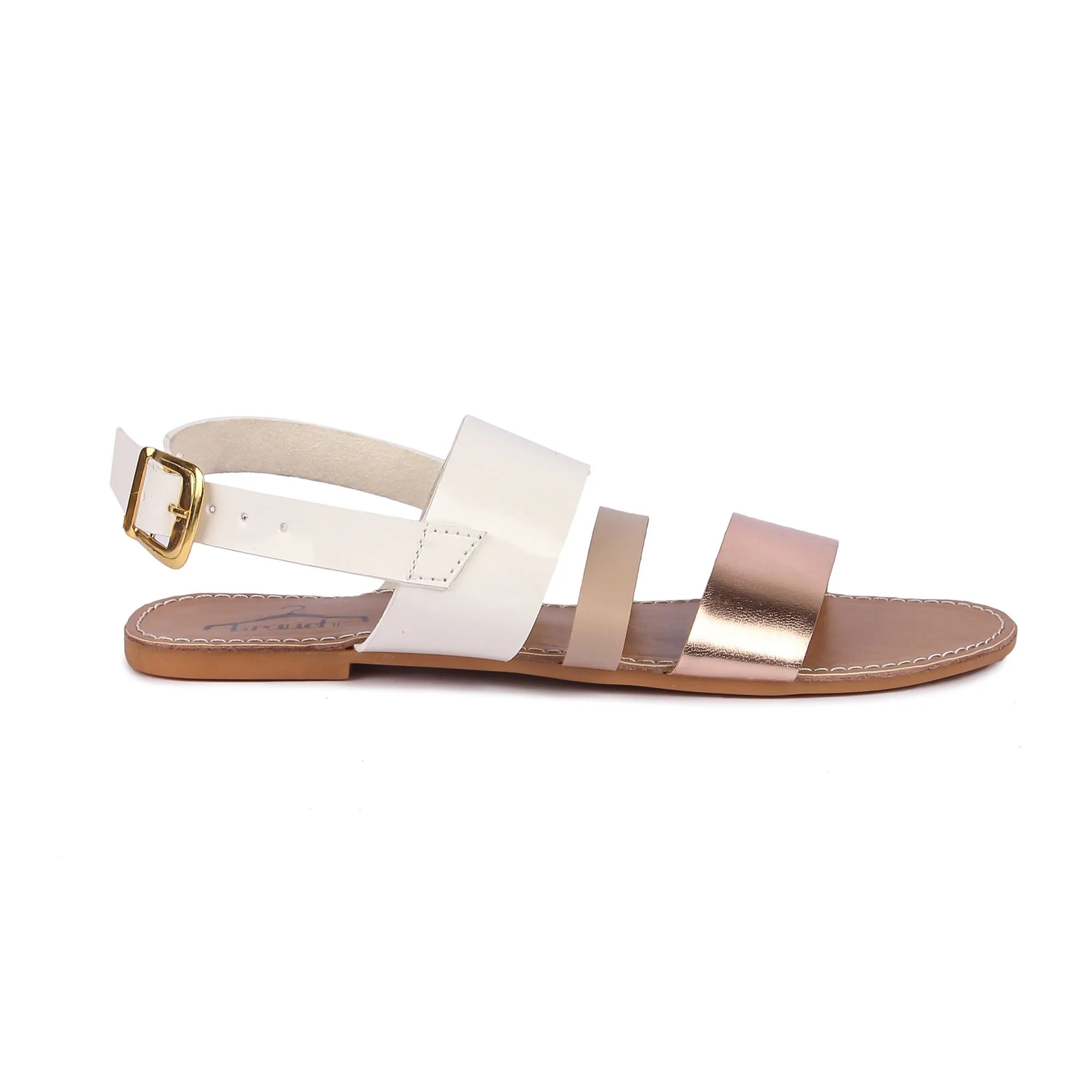 Brauch Women's White Metallic Flats