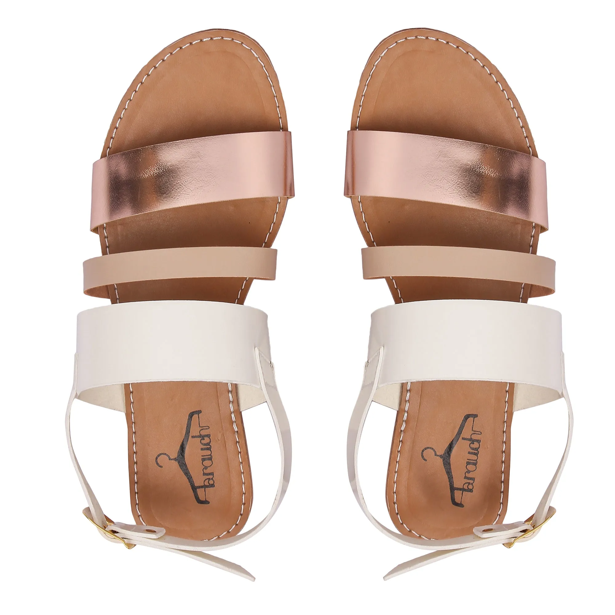 Brauch Women's White Metallic Flats