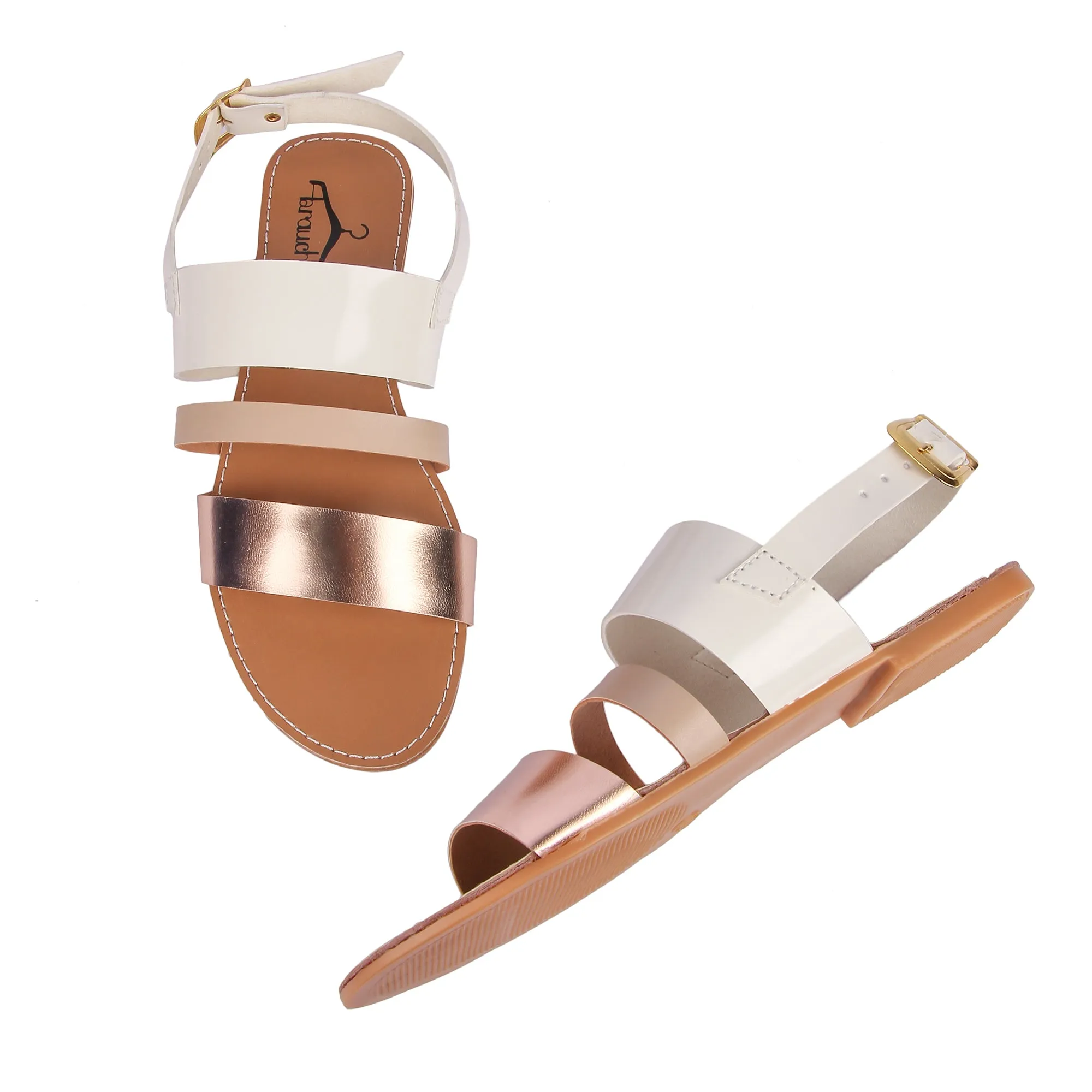 Brauch Women's White Metallic Flats
