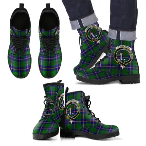 Carmichael Modern Tartan Clan Badge Leather Boots