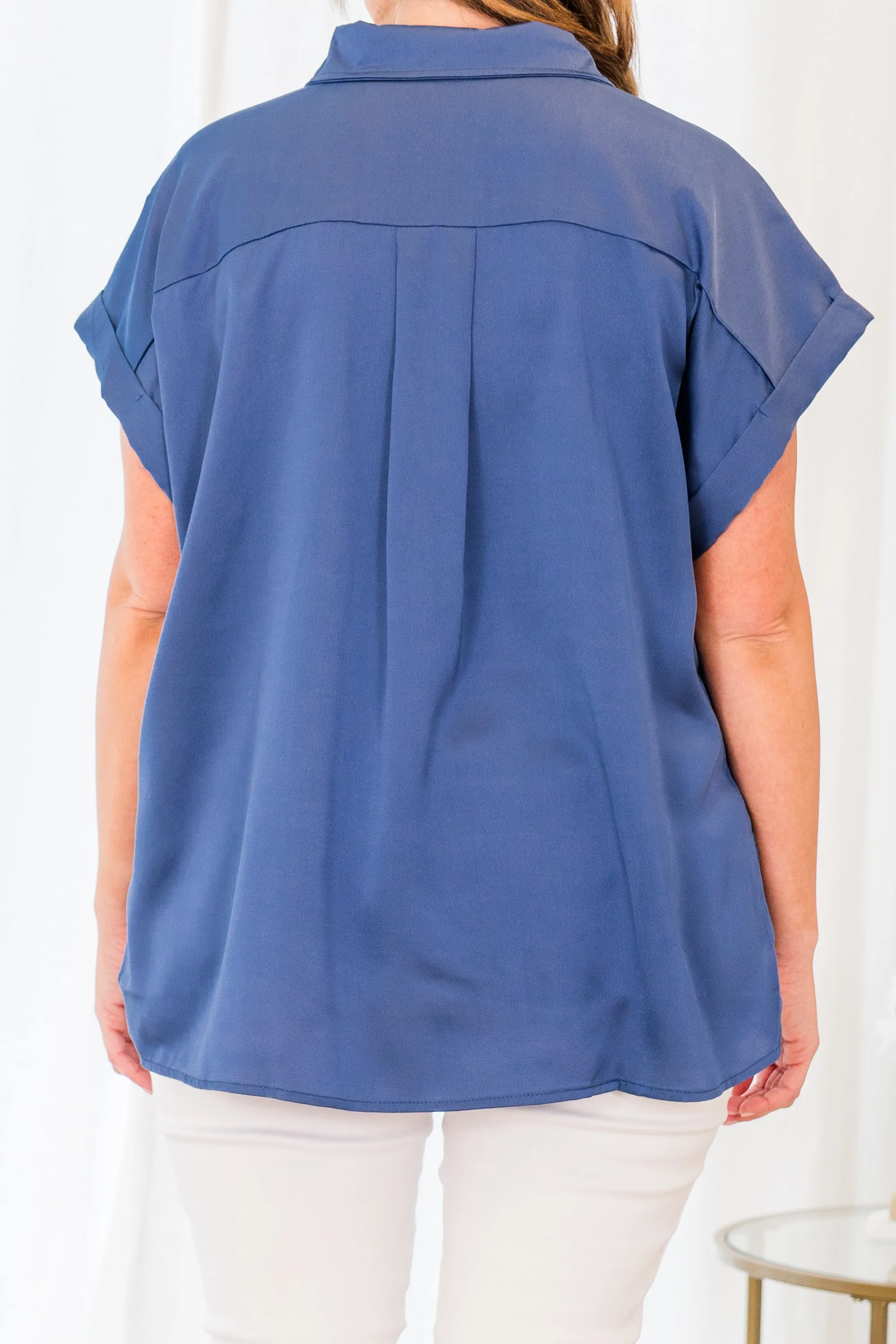 Carnation Kisses Top, Denim