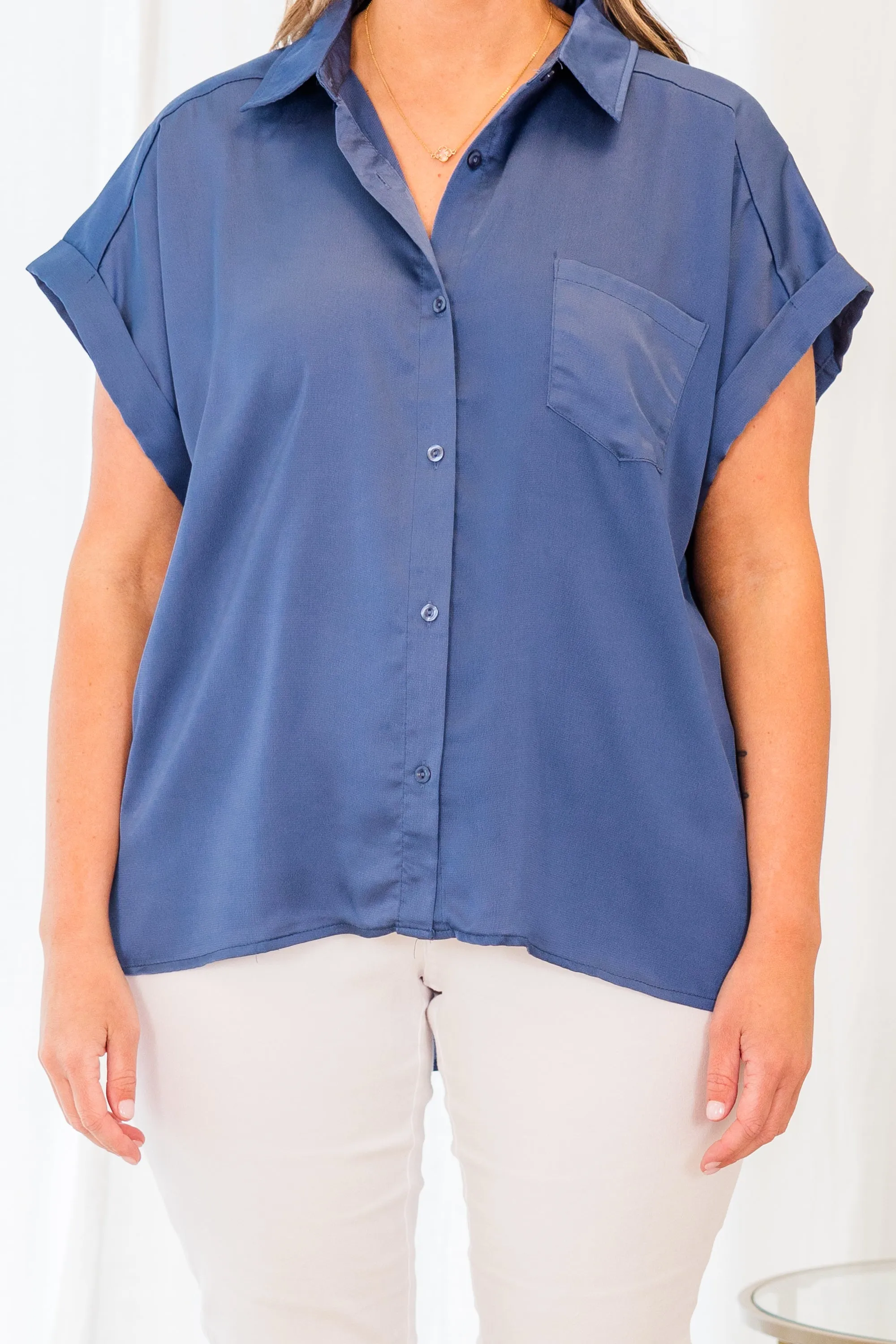 Carnation Kisses Top, Denim