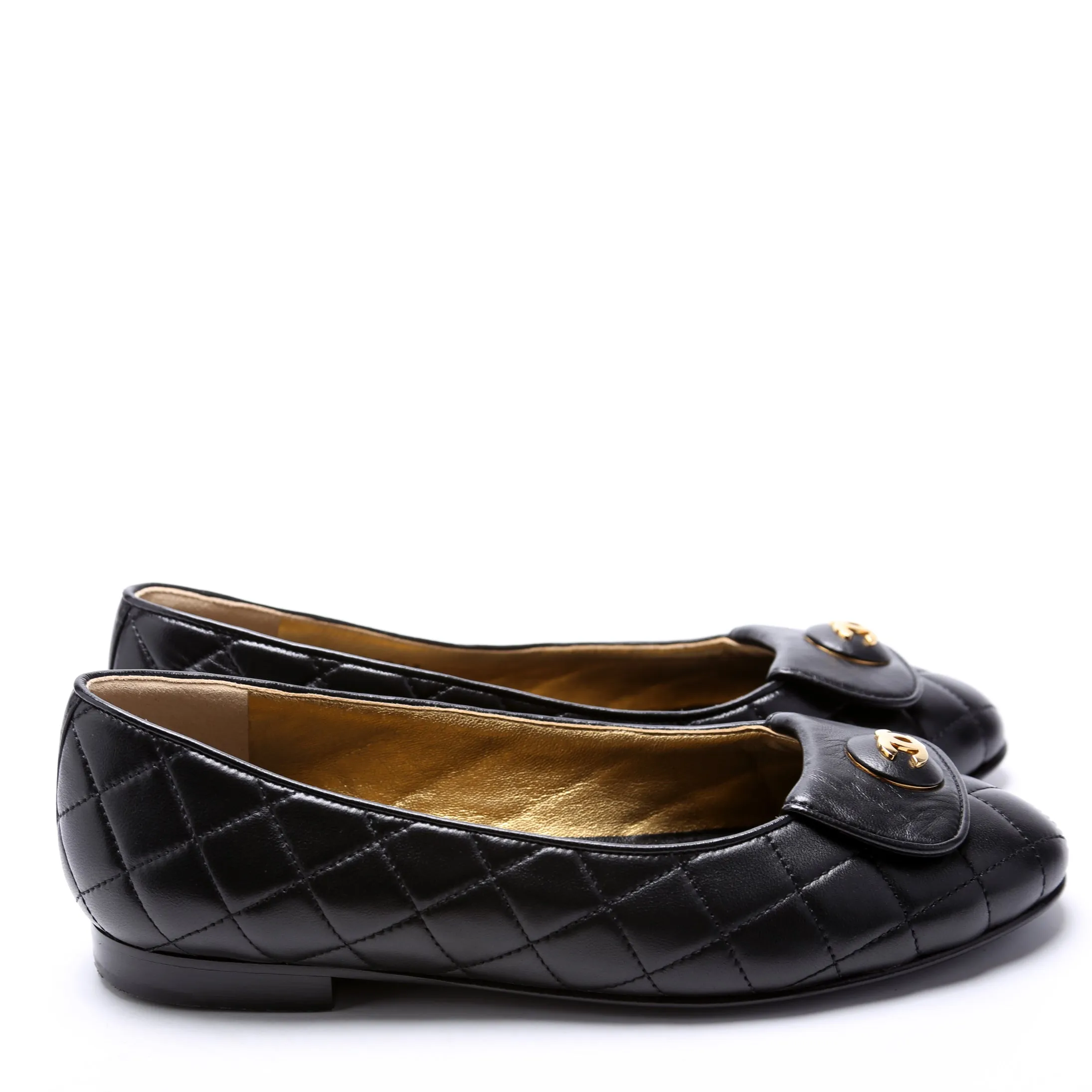 CC Ballerina Flats Quilted Size 37.5 Black