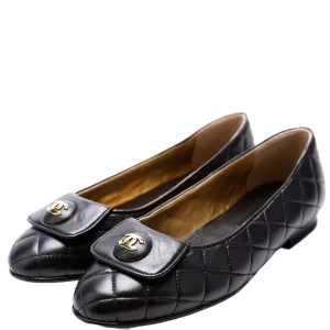 CC Ballerina Flats Quilted Size 37.5 Black