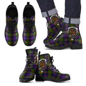 Chalmers Modern Tartan Clan Badge Leather Boots