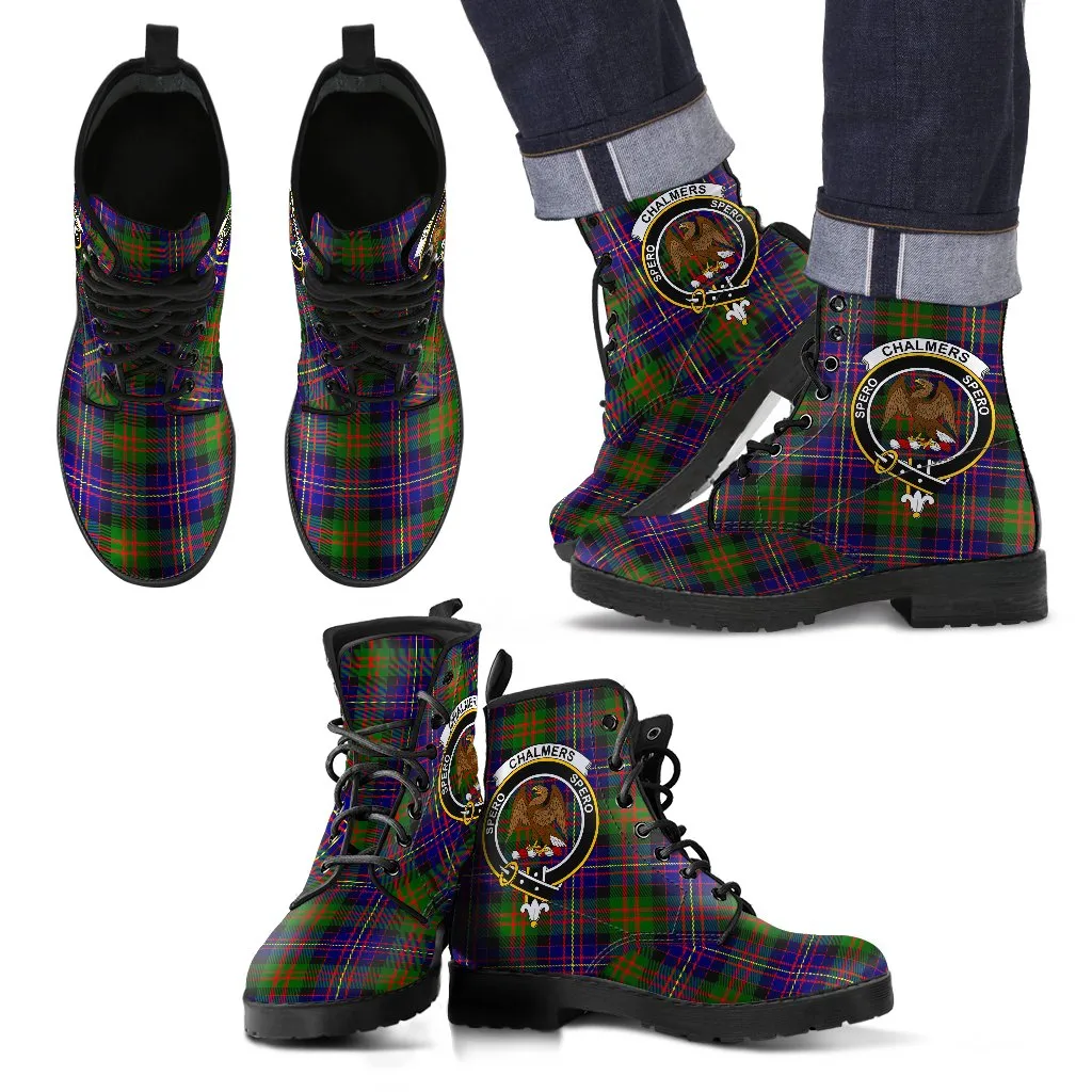 Chalmers Modern Tartan Clan Badge Leather Boots