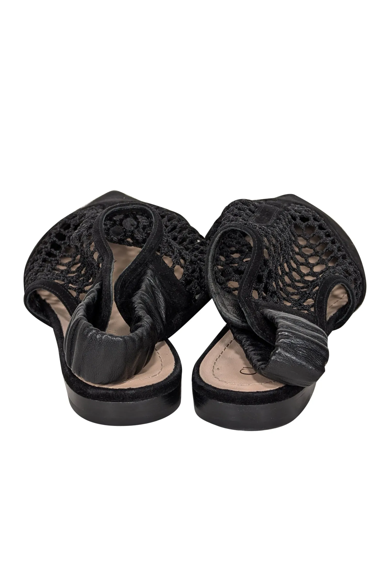 Christian Dior - Black Suede Netting Slingback Flats Sz 11