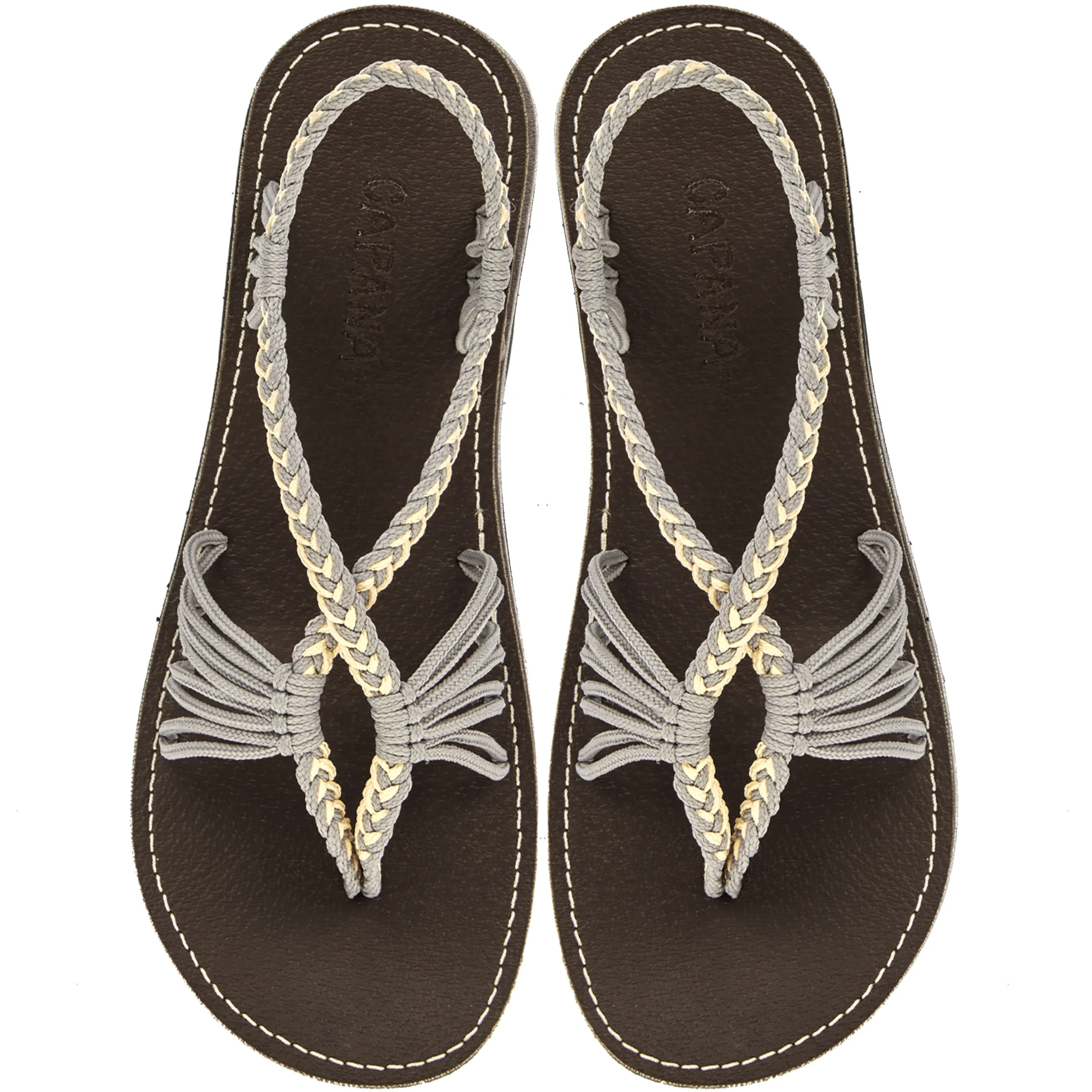 Cocoon- Cream Gray Rope Sandals