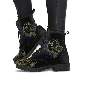 Combat Boots for Women - Sun & Moon Women's Vegan Leather Boots