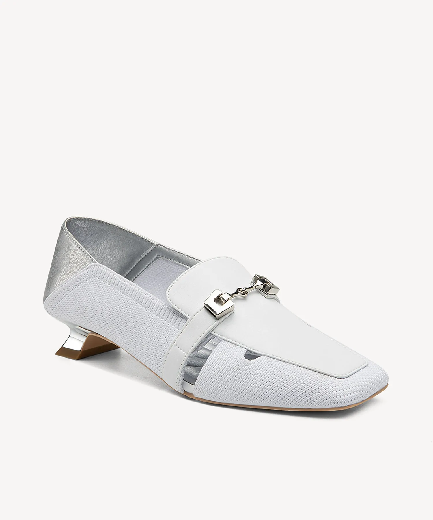 Commuter Square Toe  High Heel Loafers