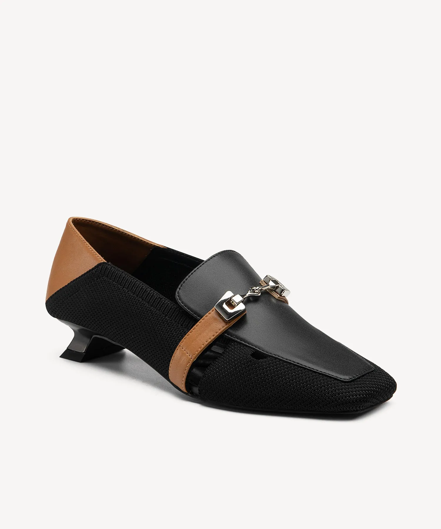 Commuter Square Toe  High Heel Loafers