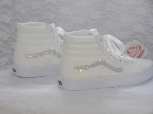 Custom Crystal Old Skool Vans, Wedding Bridal Sneakers, Bling Sneakers Crystal Sneakers.