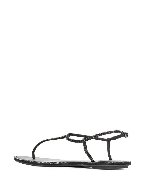Diana Black Crystal Embellished Sandals(carryover style)