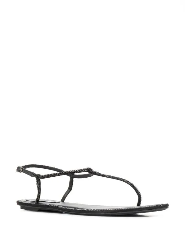 Diana Black Crystal Embellished Sandals(carryover style)