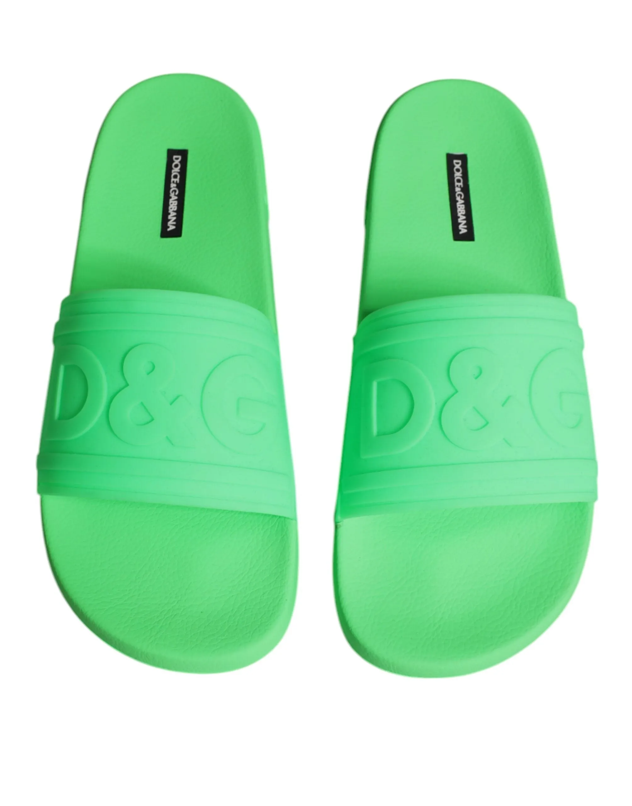 Dolce & Gabbana Beach Slides In Green