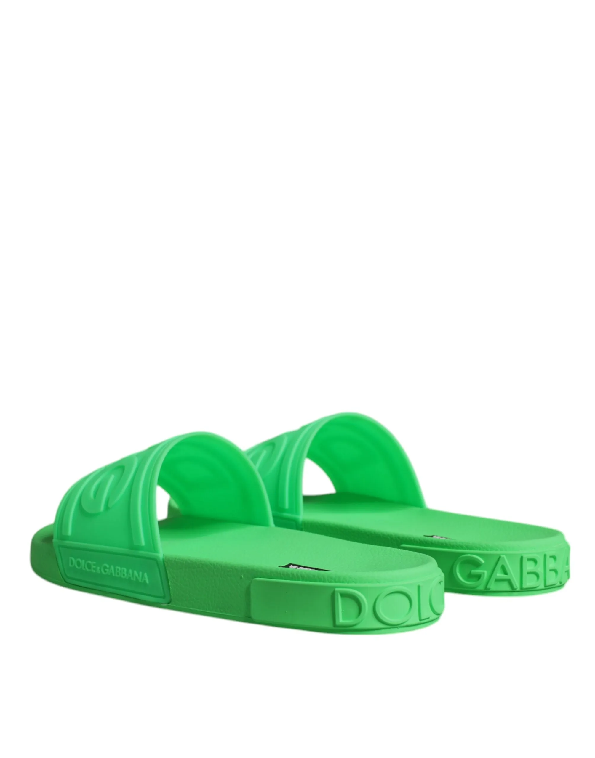 Dolce & Gabbana Beach Slides In Green