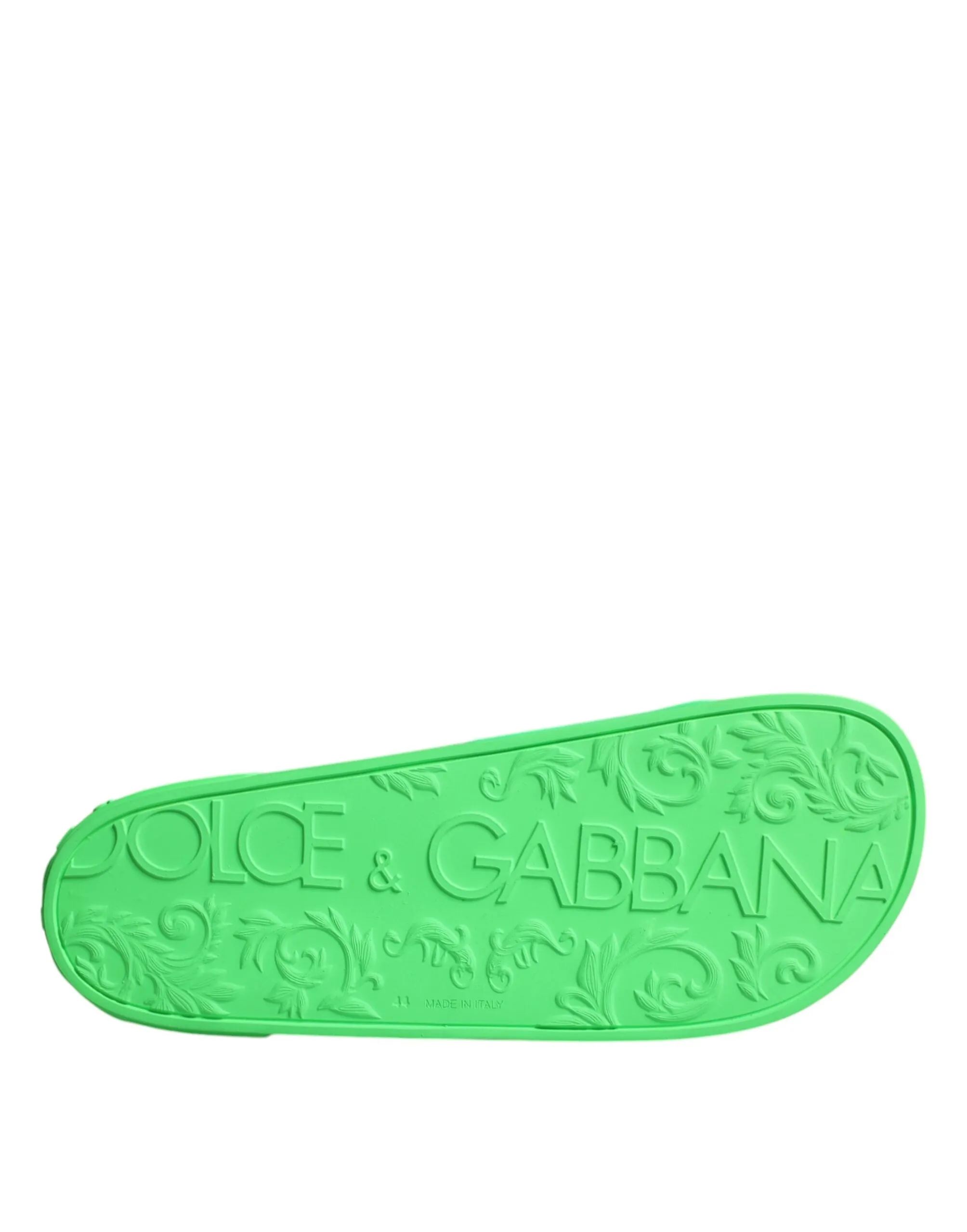 Dolce & Gabbana Beach Slides In Green