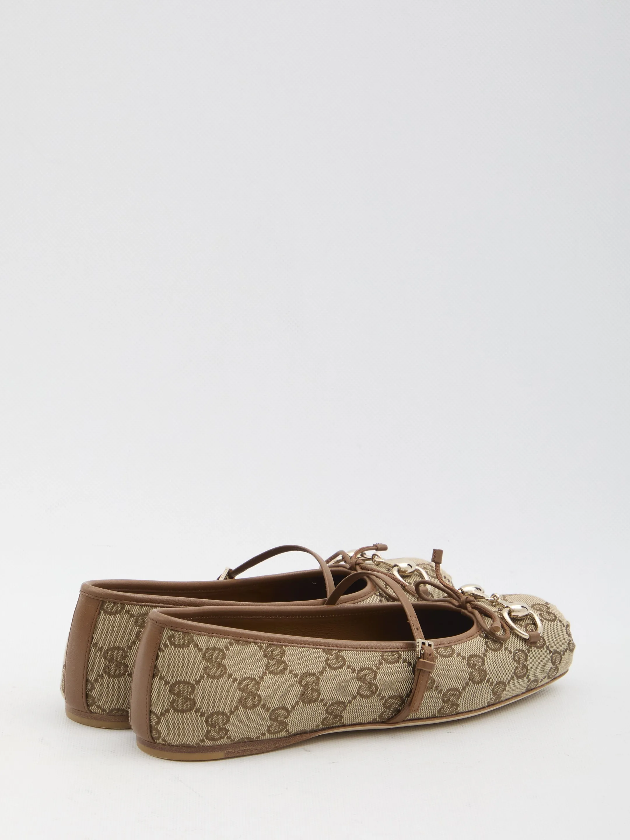 Gucci Horsebit Ballet Flats In Beige