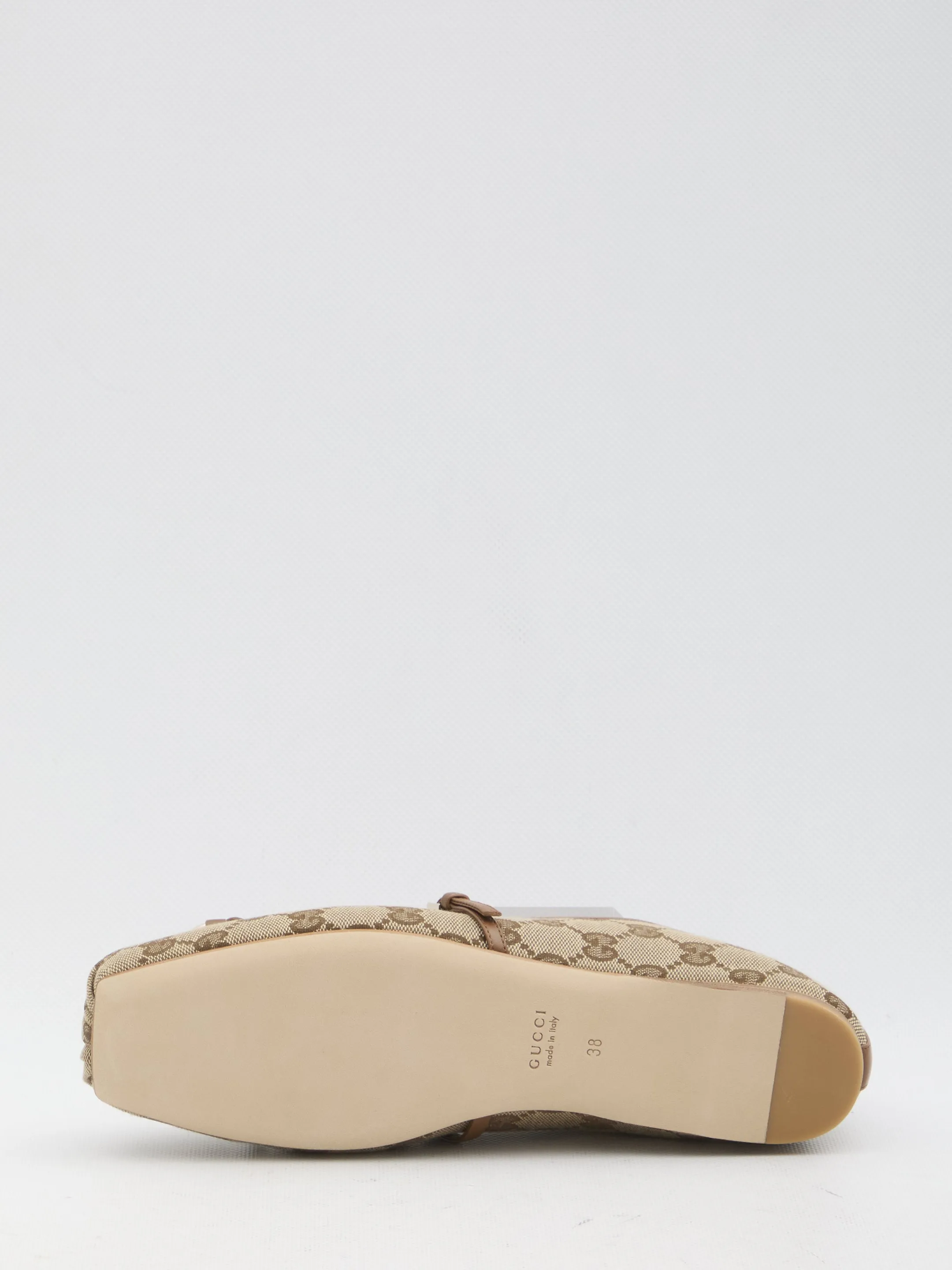 Gucci Horsebit Ballet Flats In Beige