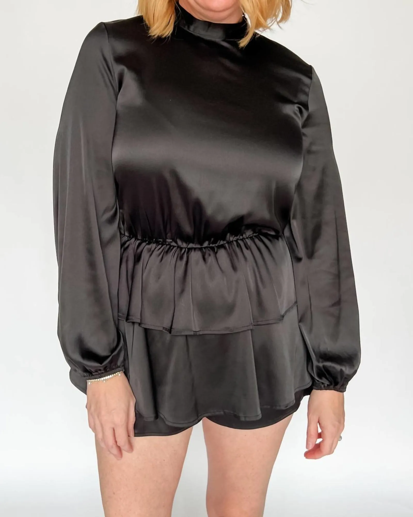 Here To Stay Black Romper In Black | Black