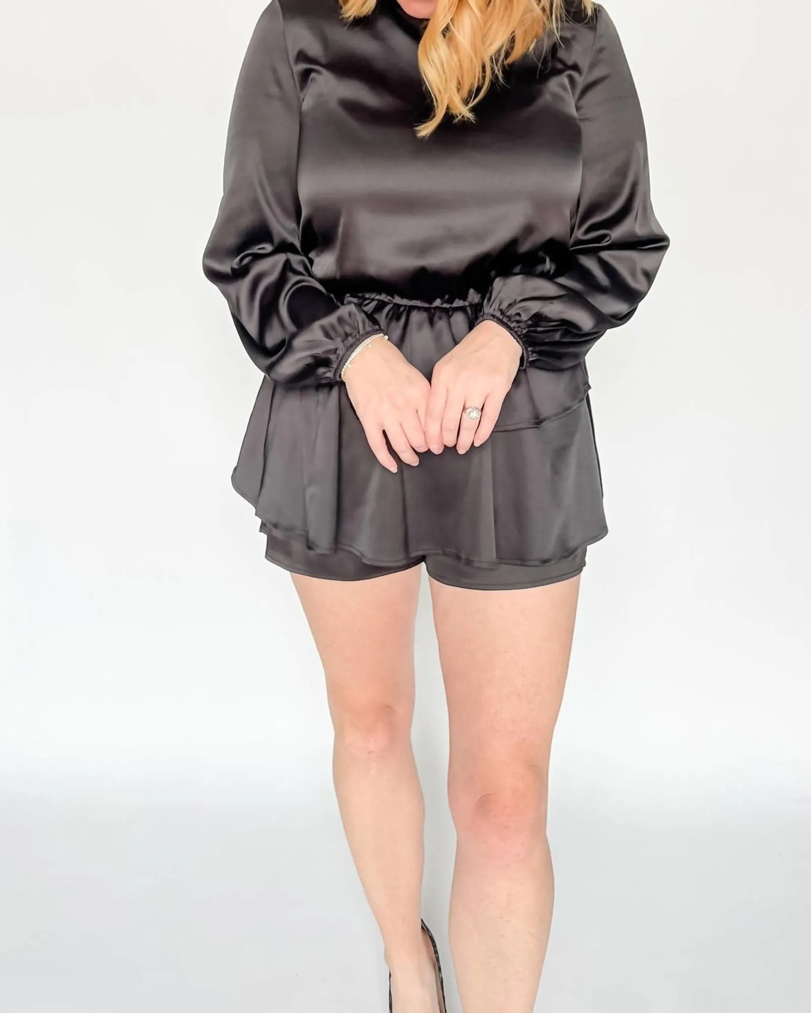 Here To Stay Black Romper In Black | Black