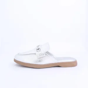 JULIA LOAFER-Mule-Flats-SILVER