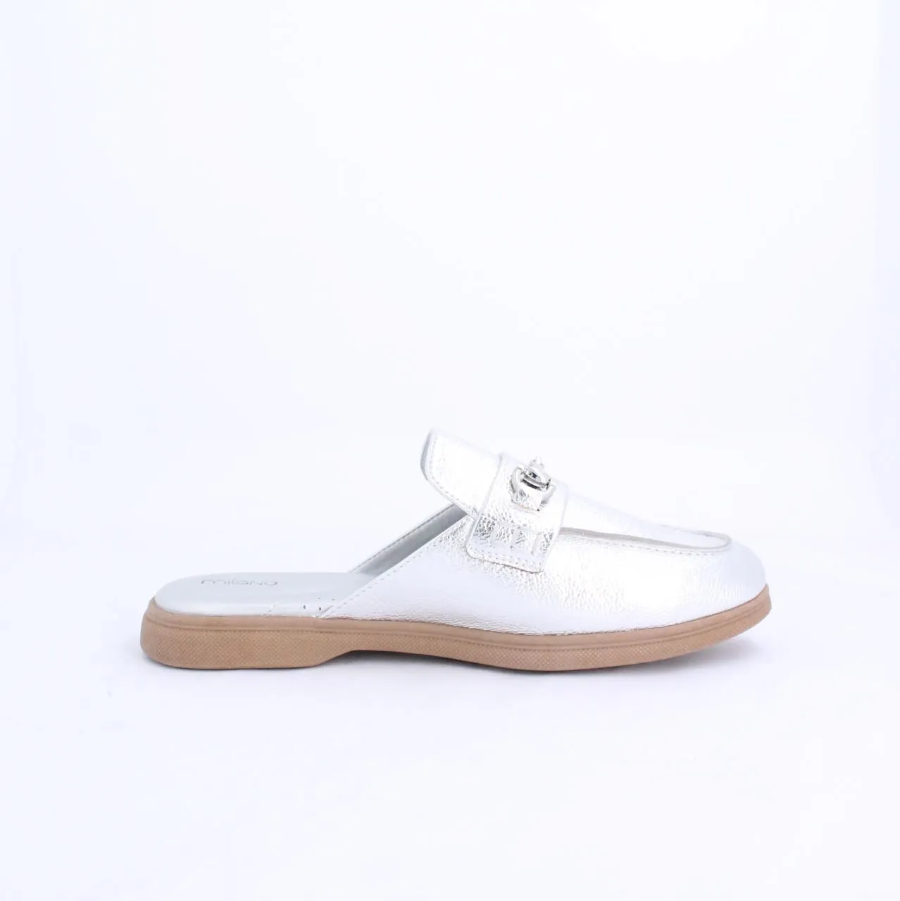 JULIA LOAFER-Mule-Flats-SILVER