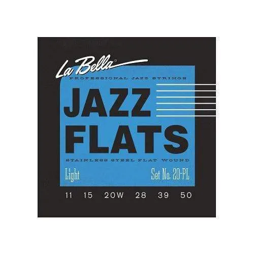La Bella 20PL Stainless Steel Flat Wound Strings Light 11-50