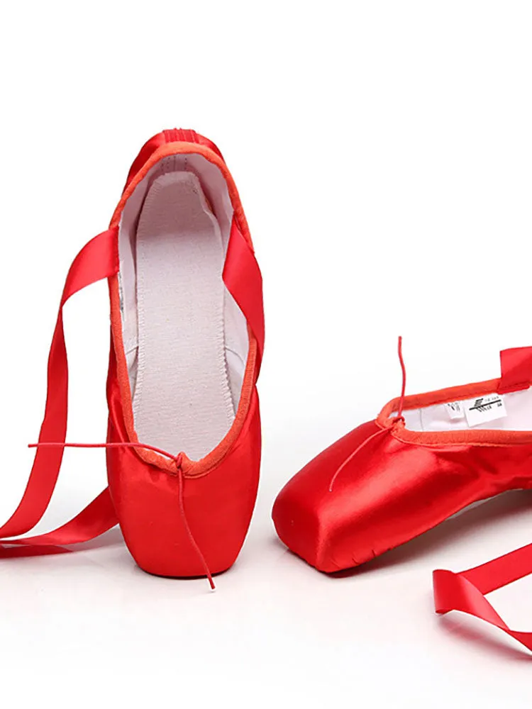 Lace-up Ballet Shoes Practice Performance Shoes Hard-soled Pointe Shoes