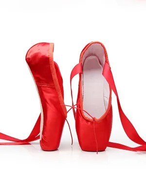 Lace-up Ballet Shoes Practice Performance Shoes Hard-soled Pointe Shoes