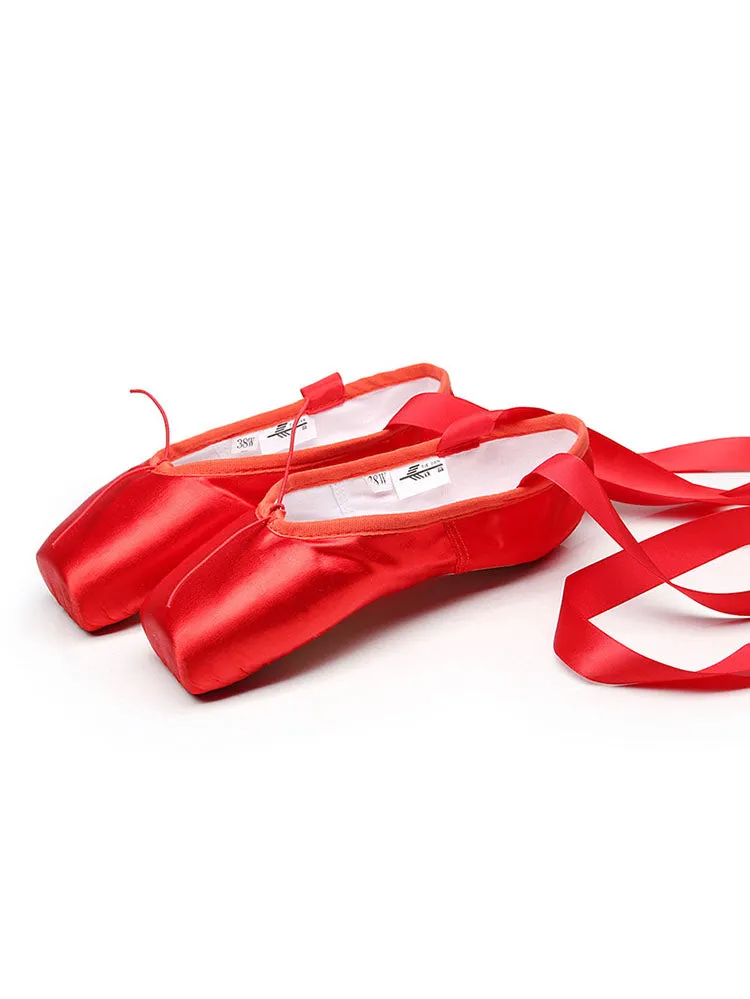 Lace-up Ballet Shoes Practice Performance Shoes Hard-soled Pointe Shoes