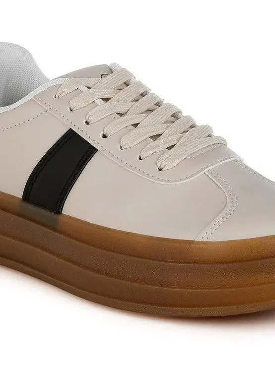 London Rag Knockout Faux Leather Lace-Up Platform Sneakers