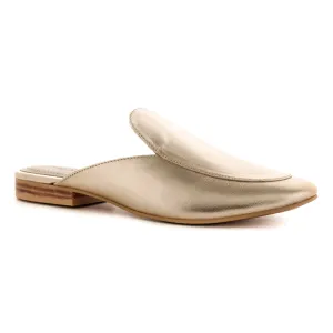 MARLA Gold Metallic Leather Mules