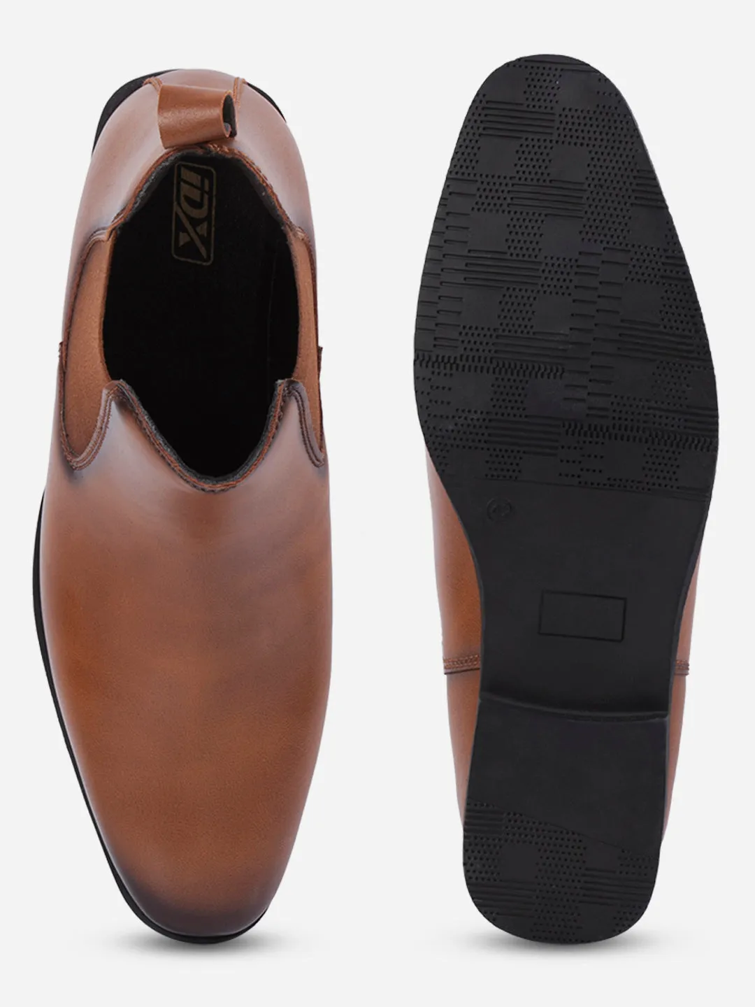 Men's Tan Chelsea Formal Slip OnBoots (IX3039)