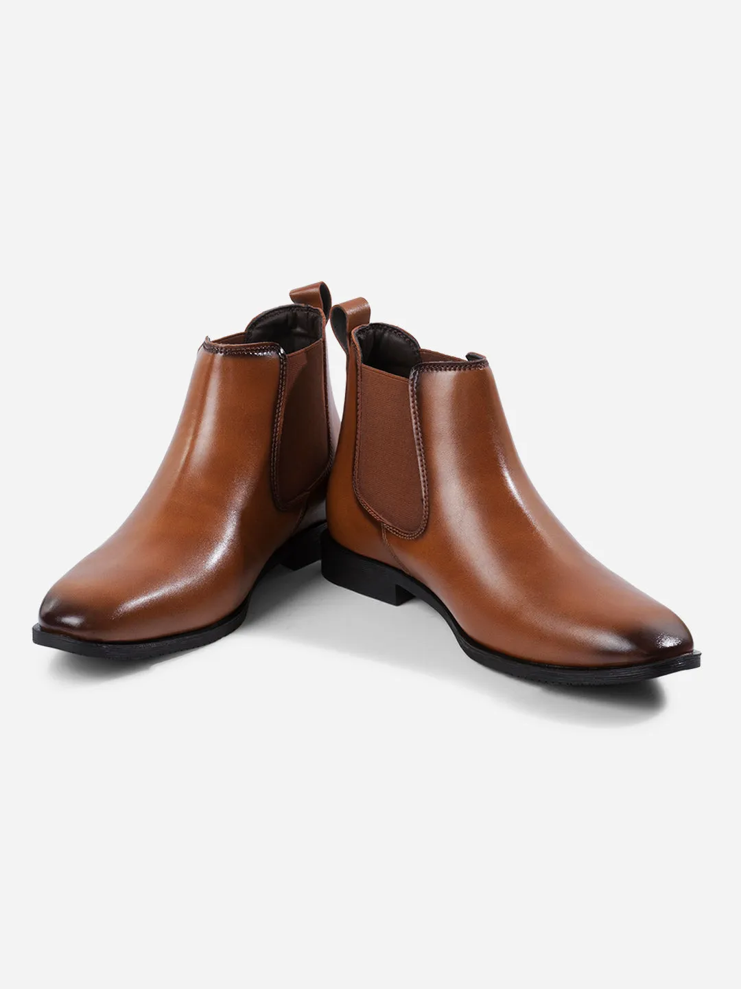 Men's Tan Chelsea Formal Slip OnBoots (IX3039)
