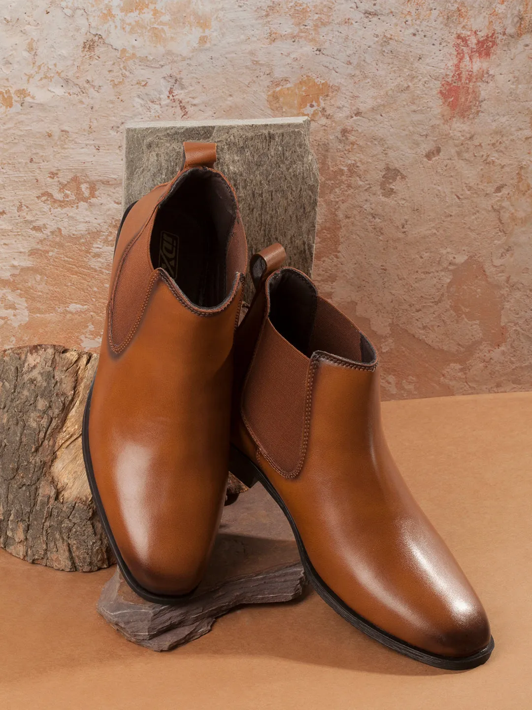 Men's Tan Chelsea Formal Slip OnBoots (IX3039)