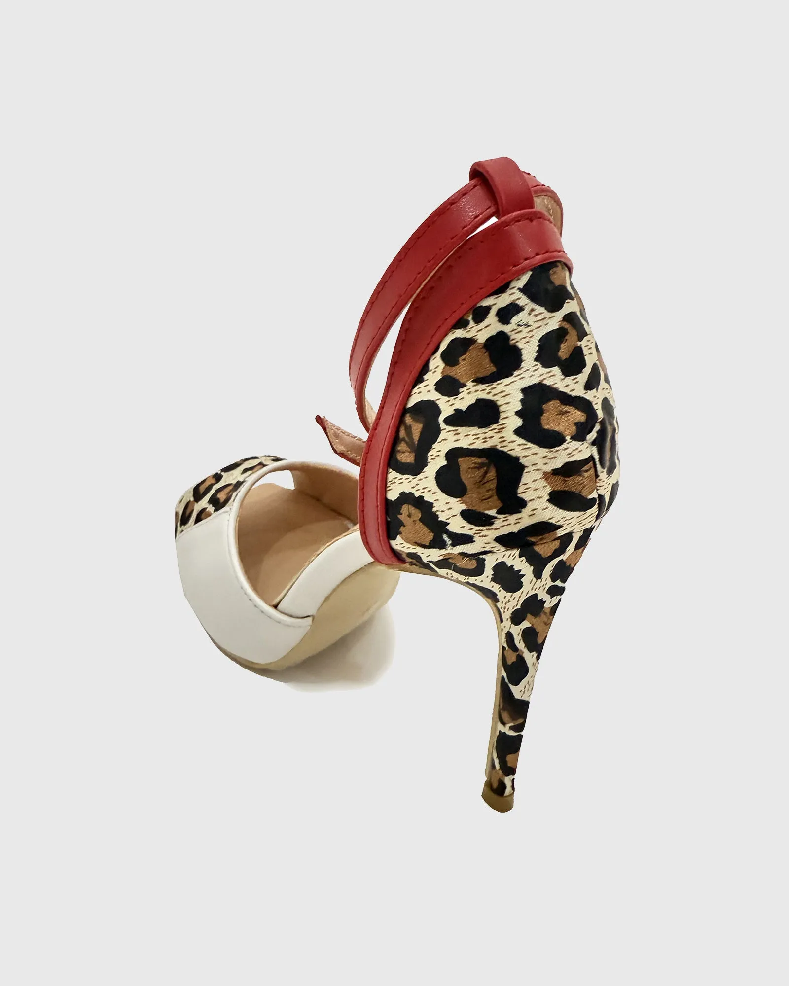 Sara Leopard Print Splicing Sandals In Multi